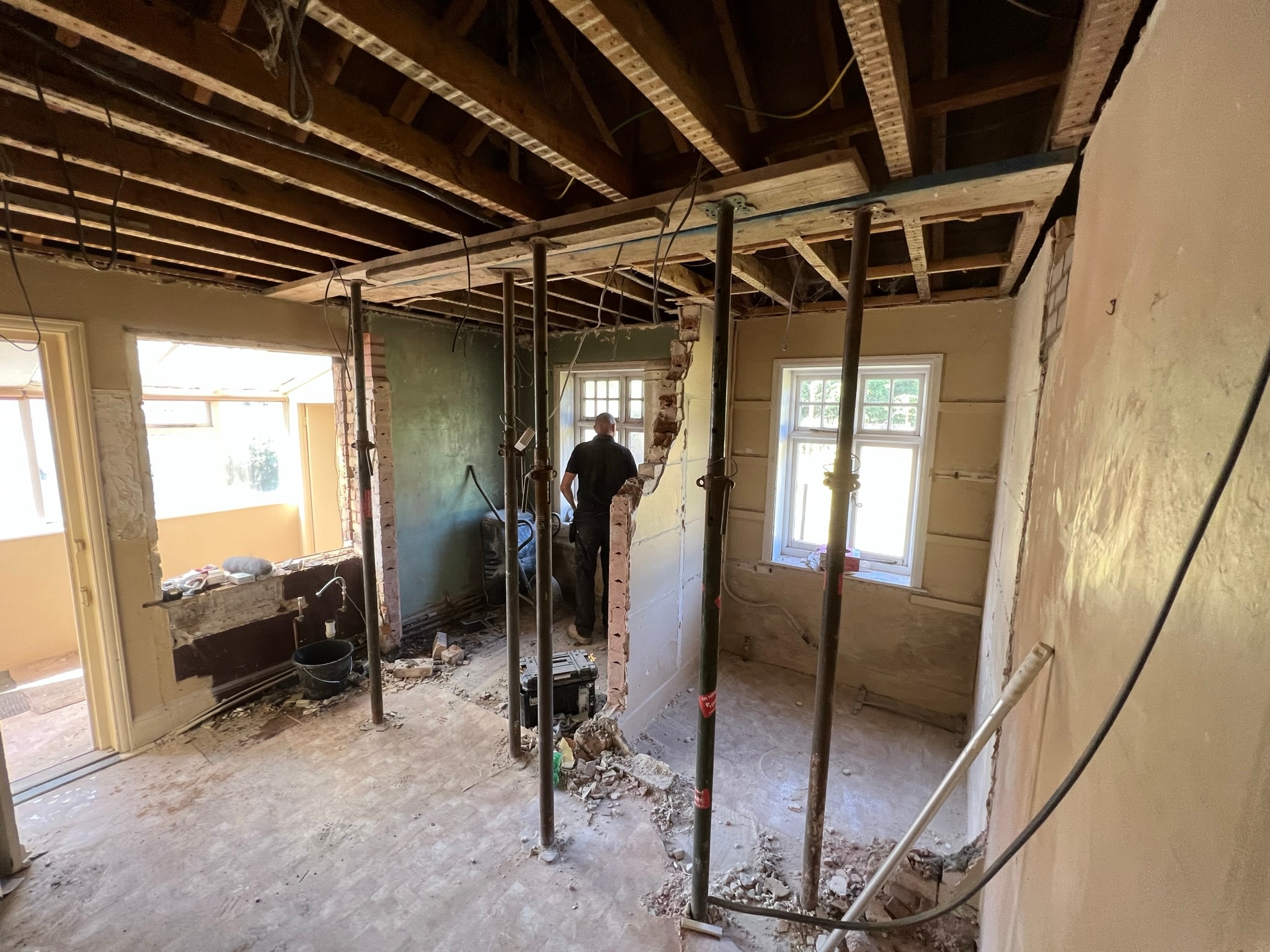 Structural steelwork RSJ beam installation residential