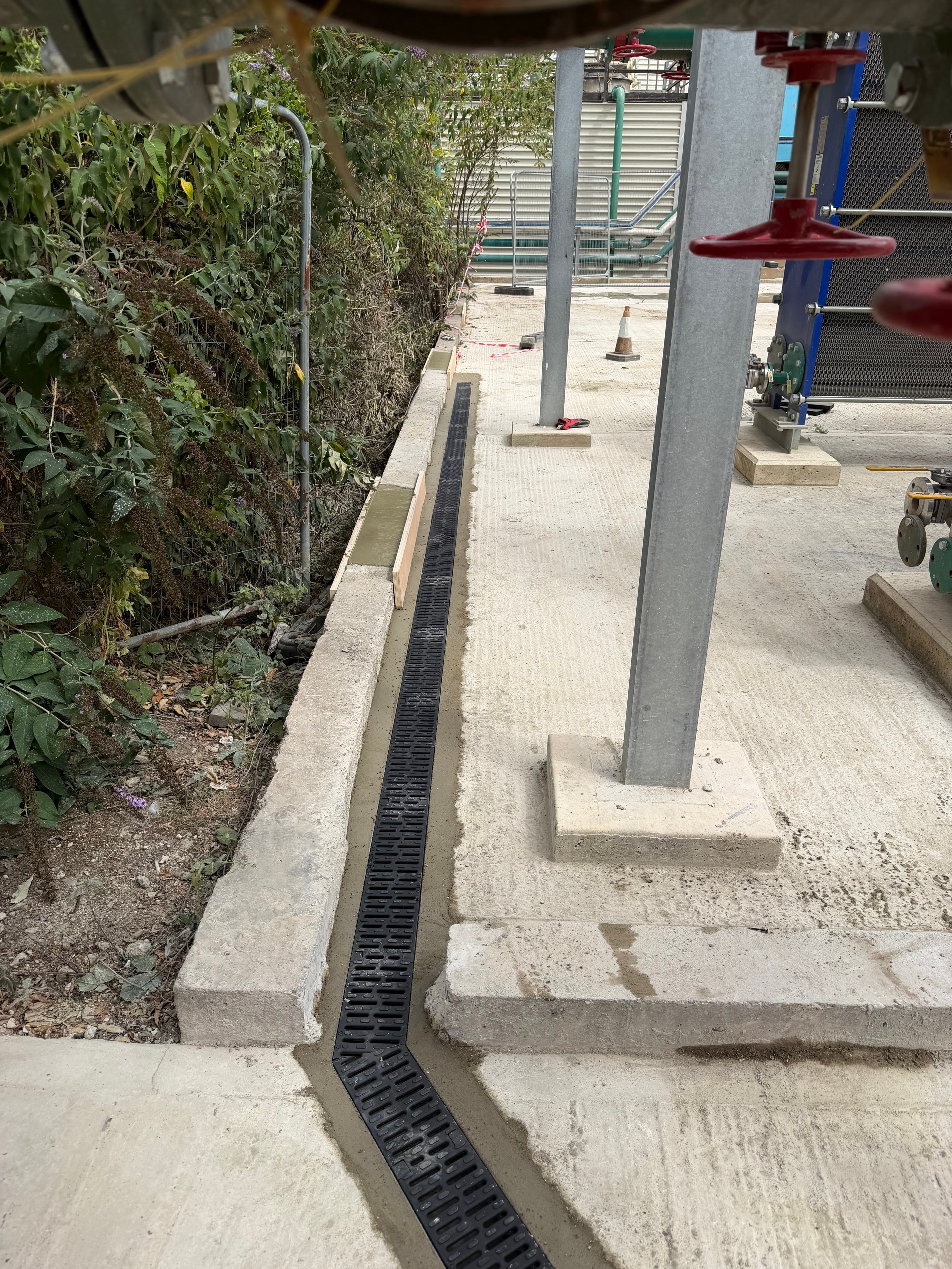 Drainage infrastructure installation on industrial site