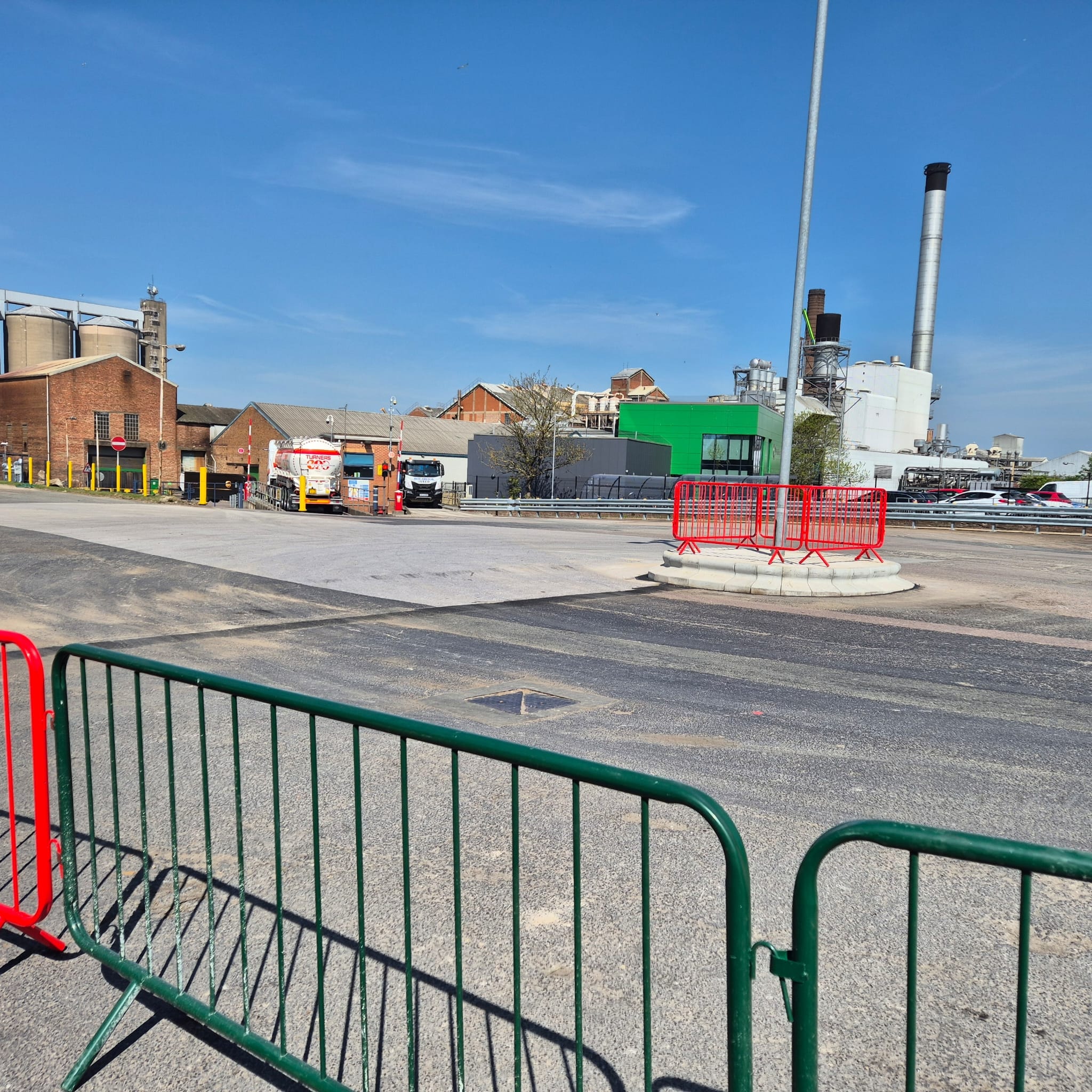 Site support contractor team working at industrial facility