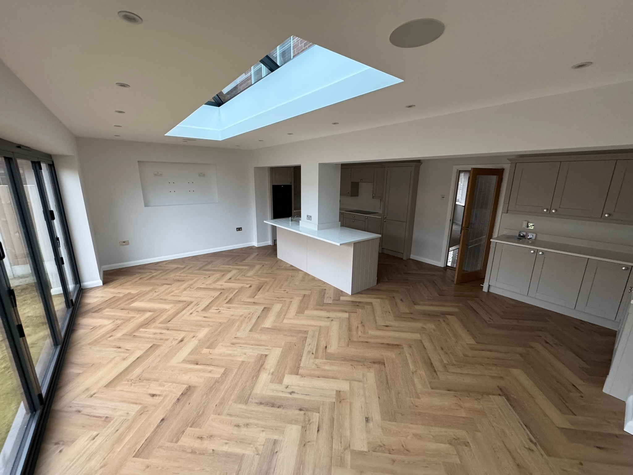 Single storey rear extension completed exterior view